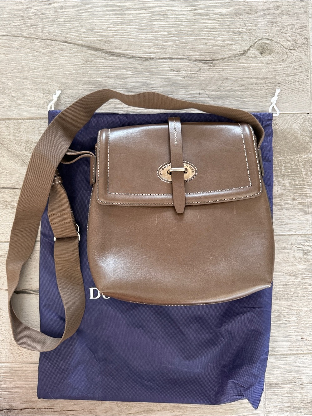 Dooney & Bourke Brown Leather Shoulder Crossbody Bag